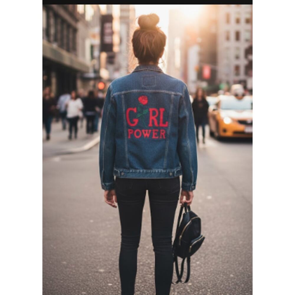 Custom Levi’s Jean Jacket “Girl Power” Size Large